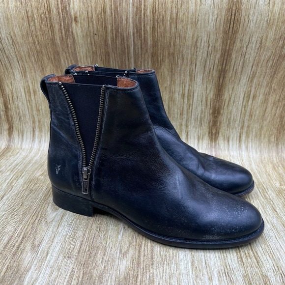 Frye Carly Zip Chelsea Boots Women's Size 9 EU 39.5 Leather Shoes Ankle Booties - Picture 1 of 10